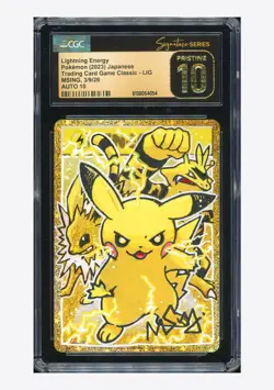 Pokemon CGC 10 PRISTINE AUTO 10 Lightning Energy Holo Msing 2023 #LIG CLL JPN - Image 1
