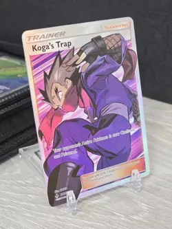 Pokemon Card Koga's Trap 211/214 Full Art Ultra Rare SM - Unbroken Bonds 2019 NM - Image 1