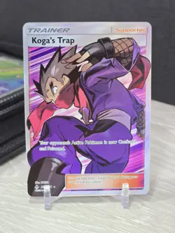 Pokemon Card Koga's Trap 211/214 Full Art Ultra Rare SM - Unbroken Bonds 2019 NM - Image 3