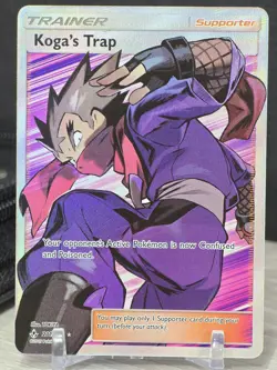 Pokemon Card Koga's Trap 211/214 Full Art Ultra Rare SM - Unbroken Bonds 2019 NM - Image 5