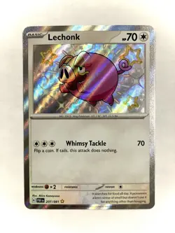 Lechonk 207/091 SV: Paldean Fates Shiny Rare Pokemon TCG Card NM - Image 1