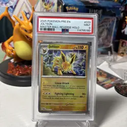 Jolteon Masterball PSA 9 Reverse Holo 029 Prismatic Evolutions Pokemon TCG - Image 1