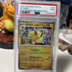 Jolteon Masterball PSA 9 Reverse Holo 029 Prismatic Evolutions Pokemon TCG - Image 2