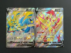 Lot of 2 Pokemon Zacian V & Zamazenta V Shiny Full Art Promos SWSH292/293 NM - Image 1