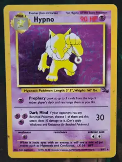 Hypno 8/62 Holo R Fossil Unlimited Holo HP Pokemon - Image 1