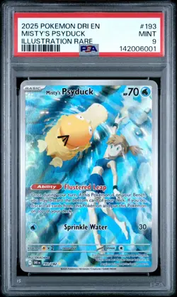 2025 Pokemon Destined Rivals DRI En Misty's Psyduck Illustration Rare #193 PSA 9 - Image 1