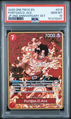 Portgas D. Ace OP02-013 2nd Anniversary Set One Piece Japanese PSA 10 *247 - Image 1