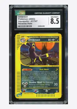 Pokemon CGC 8.5 Umbreon Reverse Holo 2003 41/147 Aquapolis English - Image 1
