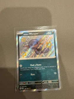 Pokemon Paldean Wooper 180/091 SV: Paldean Fates Shiny Rare Holo Card - Image 1