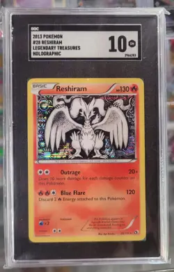 2013 Pokemon Black & White Legendary Treasures #28 Reshiram SGC 10 - Image 1
