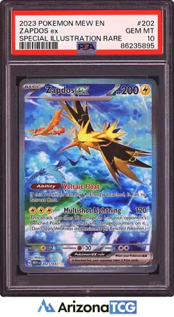 Pokemon 2023 Zapdos ex 202/165 Full Art SIR Scarlet & Violet 151 GEM MINT PSA 10 - Image 1
