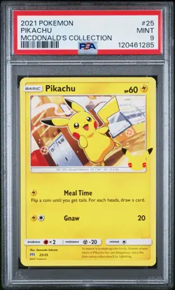 PSA 9 - 2021 Pokemon Pikachu McDonald's Collection #25 Mint - Image 1