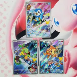 Piplup 042 + Chimchar 041 + Turtwig 040 - First Partner Pokemon Cards - #L421 - Image 1