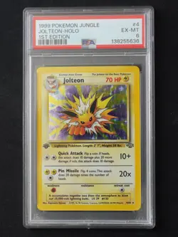 Jolteon 4/64 1st Edition PSA 6 Graded Pokemon Card - Jungle Holo - Image 1