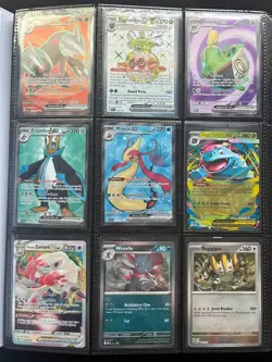 305 Pokemon Card Lot Mega EX V Vstar Reverse Holo + Pismatic Evolutions Binder - Image 4
