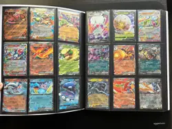 305 Pokemon Card Lot Mega EX V Vstar Reverse Holo + Pismatic Evolutions Binder - Image 5