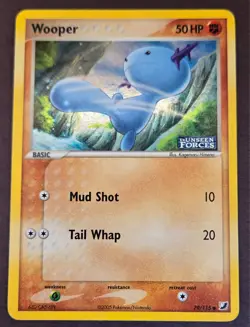 Wooper 79/115 Unseen Forces Reverse Holo Double Error Pokemon 2005 Vintage - Image 1