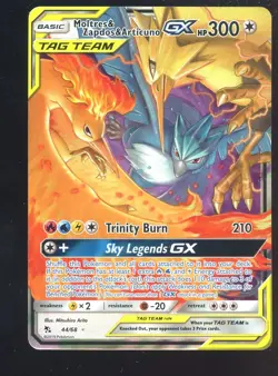 Pokemon TCG Hidden Fates 44/68 Moltres & Zapdos & Articuno GX Ultra Rare - Image 1