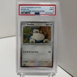 2024 Pokemon Twilight Masquerade Three Pack Blister Promo #122 Snorlax PSA 9 - Image 1