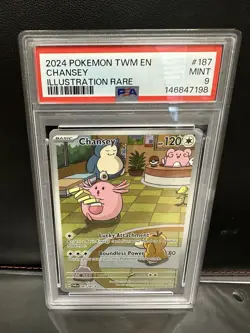 2024 POKEMON TWM EN-TWILIGHT MASQUERADE 187 CHANSEY ILLUSTRATION RARE PSA 9 - Image 1