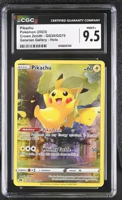 Pokemon TCG: Pikachu GG30/GG70 Holo Galarian Gallery Crown Zenith CGC MINT 9.5 - Image 1