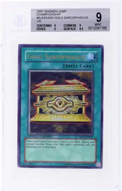 2007 Yu-Gi-Oh Shonen Jump Championship Gold Sarcophagus SJC UR #SJCEN005 BGS 9 - Image 1