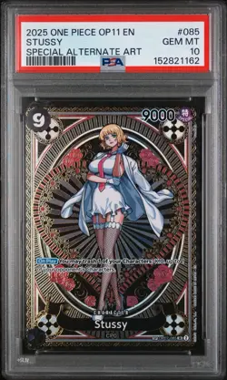 2025 One Piece OP-11 STUSSY #85 Special Alt Art PSA GEM MINT 10 - Image 1