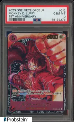 2023 One Piece OP05 Japanese 1st Anniversary #012 Monkey D. Luffy PSA 10 - Image 1