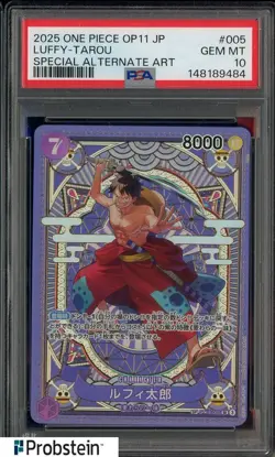 2025 One Piece OP11 JPN Special Alternate Art #005 Luffy-Tarou PSA 10 GEM MINT - Image 1