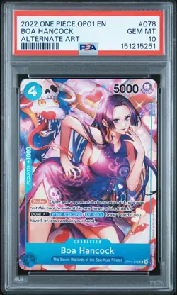 Boa Hancock OP01-078 Alternate Art Romance Dawn One Piece PSA 10 *251 - Image 1