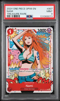 2024 ONE PIECE OP06-WINGS OF THE CAPTAIN TREASURE RARE #007 NAMI PSA 9 - Image 1