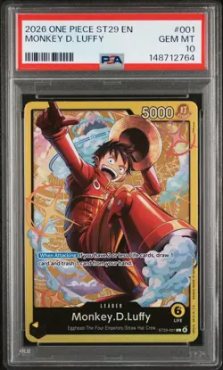 2026 ONE PIECE STARTER DECK ST29-EGGHEAD #001 MONKEY D. LUFFY PSA 10 - Image 1