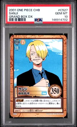 2001 ONE PIECE CARDDASS HYPER BATTLE GRAND BOX DX #C527 SANJI PSA 10 - Image 1