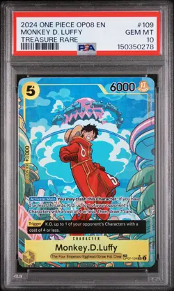 2024 ONE PIECE OP08-TWO LEGENDS TREASURE RARE #109 MONKEY D. LUFFY PSA 10 - Image 1