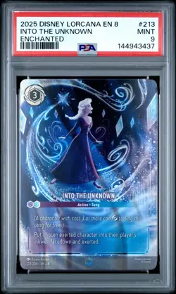 2025 Disney Lorcana En 8 Into the Unknown Enchanted #213 PSA 9 Mint - Image 1