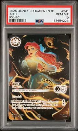 Disney Lorcana Whispers in the Well ARIEL Ethereal Voice 241/204 ICONIC PSA 10 - Image 1