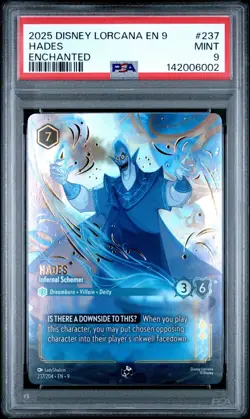 2025 Disney Lorcana En 9 Hades Enchanted #237 PSA 9 Mint - Image 1