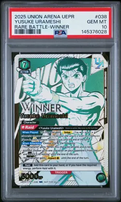 Union Arena TCG Yusuke Urameshi Winner Promo Alt Art Holo PSA 10 Gem Mint - Image 1