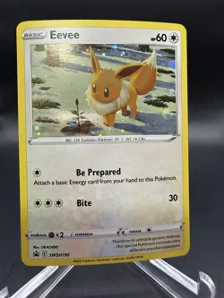 Eevee SWSH190 - 2022 Sword & Shield Promo Holo HD Swirl Pokemon Card NM - Image 1