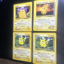 Pokemon Pikachu & Lt. Surge's Pikachu 4 Card Lot Base Set Gym Challenge 1999 - Image 3