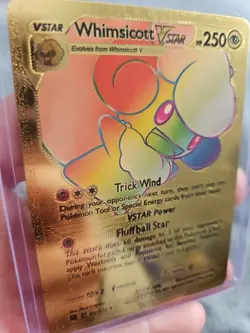 Whimsicott Vstar Gold Foil Fan Art Vinyl Textured Collector Pokemon Card - Image 3