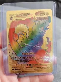 Tornadus Vmax Rainbow Gold Foil Fan Art Vinyl Textured Collector Pokemon Card - Image 1