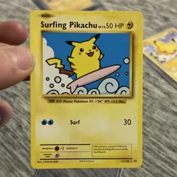 Pokemon Surfing Pikachu Secret Rare Regular Evolutions 111/108 50 HP Basic Card - Image 1