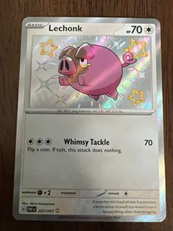 Shiny Lechonk 207/091 - Paldean Fates - Pokemon TCG Card - Image 1
