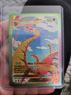 Centiskorch VMAX Rainbow Foil Fan Art Textured Collector Card HP320 - Image 1