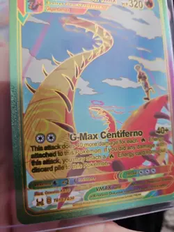 Centiskorch VMAX Rainbow Foil Fan Art Textured Collector Card HP320 - Image 4