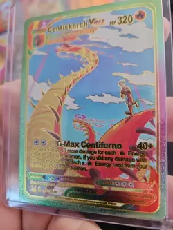 Centiskorch VMAX Rainbow Foil Fan Art Textured Collector Card HP320 - Image 5