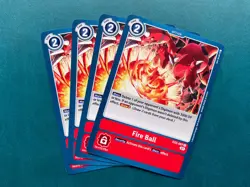 Fire Ball EX2-067 Playset Digital Hazard Digimon Card Game x4 - Image 1