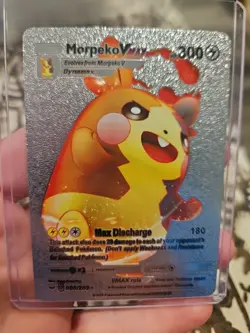 Morpeko V Max 80/202 Silver Foil Fan Art Vinyl Collector Pokemon Card HP300 - Image 1