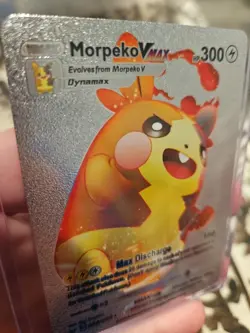 Morpeko V Max 80/202 Silver Foil Fan Art Vinyl Collector Pokemon Card HP300 - Image 3